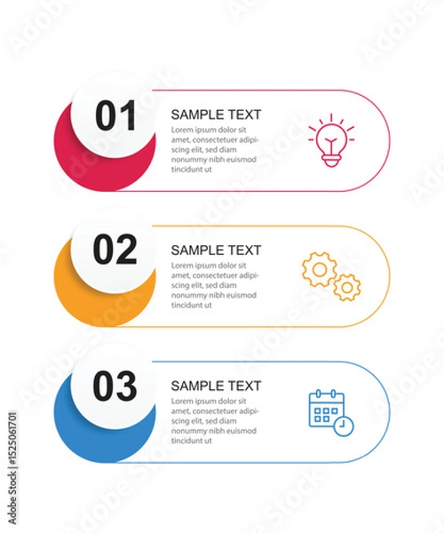 Fototapeta Vector Infographic label design template with icons and 3 options or steps.	