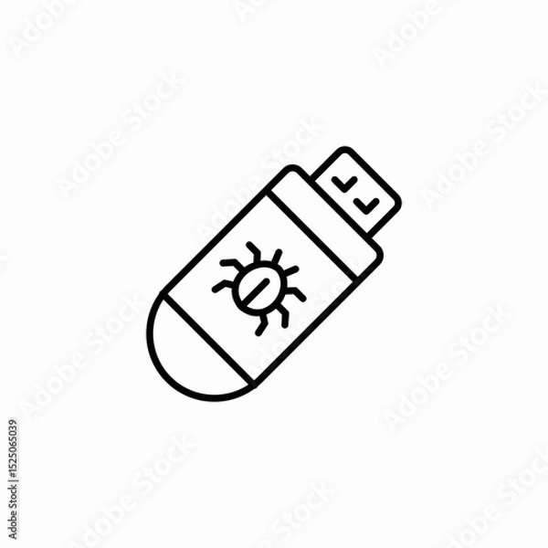 Fototapeta bug usb icon sign vector