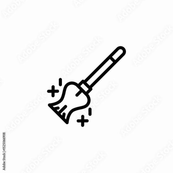 Fototapeta magic broom icon sign vector