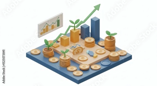 Obraz Financial Growth Investment, Returns, and Profit Visualization
