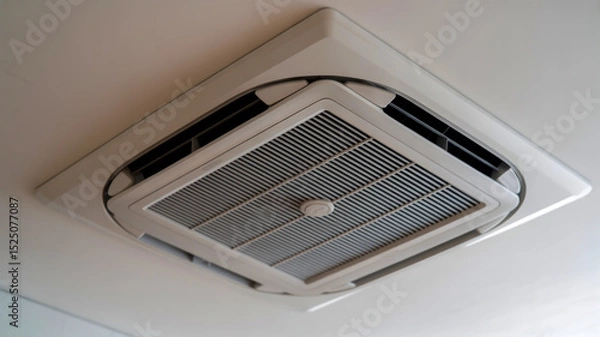 Obraz A close-up photograph of a white ceiling-mounted air conditioning unit
