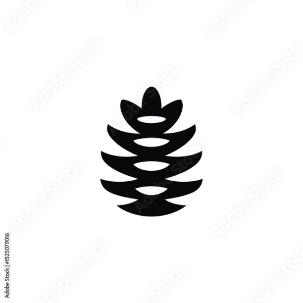 Obraz Simple Black Pine Cone Icon Graphic Design