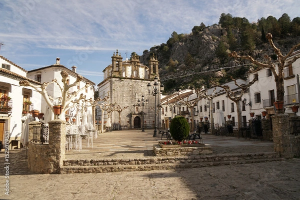 Fototapeta main square in the andalusian village of Grazalema   