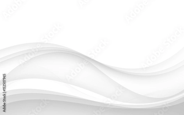 Fototapeta Abstract white waves - data stream concept. Vector illustration