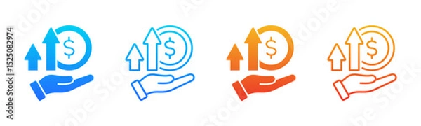Fototapeta Profitability icon sheet multiple style collection