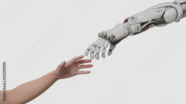 Obraz Touching the Future: Human Meets Machine