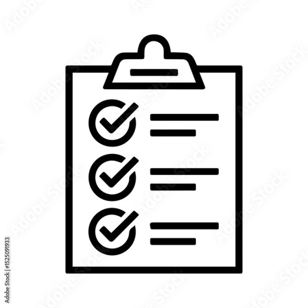 Fototapeta Checklist line icon, vector illustration
