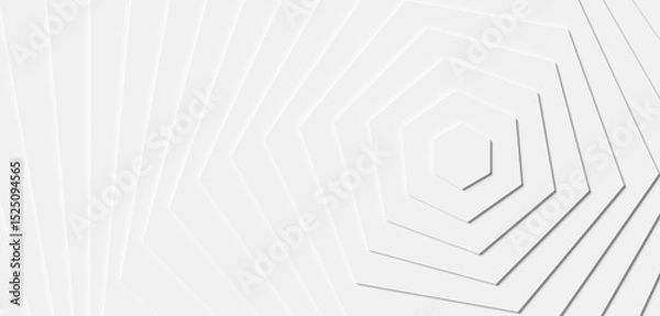 Fototapeta Modern minimal white rotated honeycomb or hexagon geometry stack background flat lay top view from above