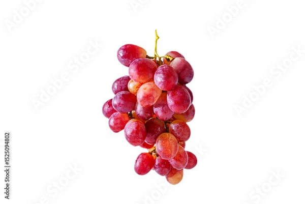 Fototapeta Bunch of red juicy grapes isolated on white background.