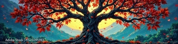 Fototapeta Intricate Celtic knotwork forming a life tree , heritage, symbol