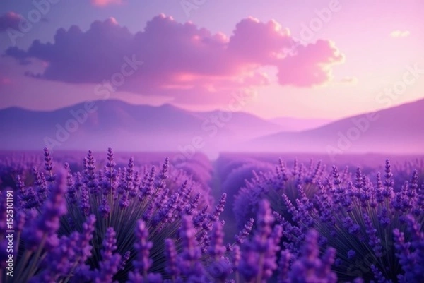 Obraz Lavender mist, fading into twilight purple Gentle, flowing abstract art , fantasy, mist