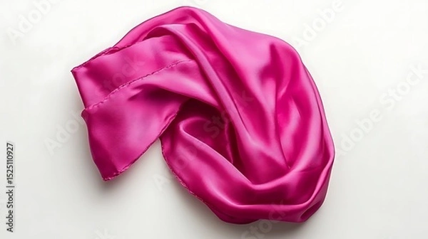 Obraz A vibrant pink fabric piece is presented on a neutral background