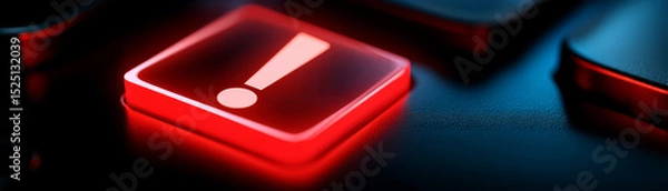 Fototapeta Digital warning alert symbol on device in business environment
