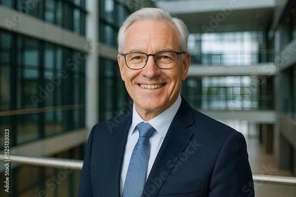 Fototapeta portrait of successful senior businessman consultant looking at camera i need keywords to post this to adobe stock


