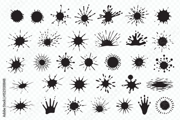 Obraz Paint Splatter Ink Blots Design Elements Vector