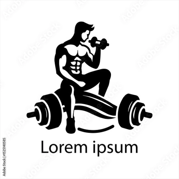 Obraz Flat design fitness logo template