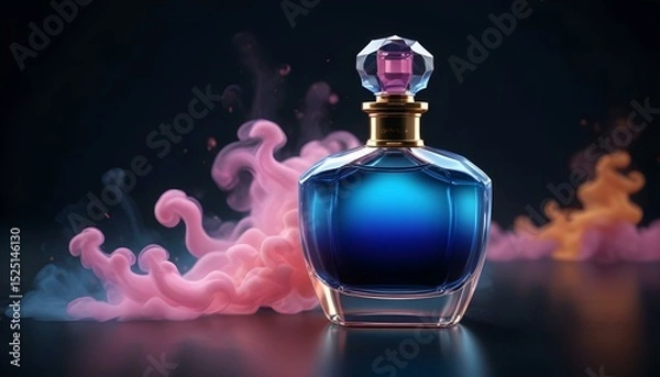 Obraz perfume bottle on black background