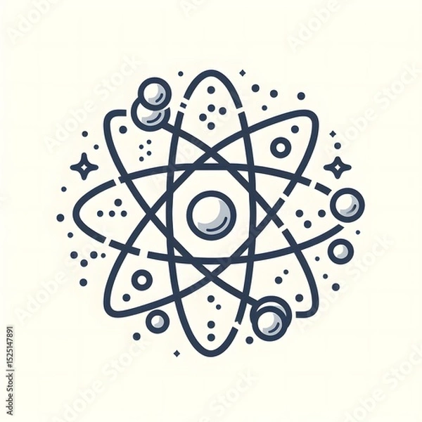 Obraz Atom Structure Illustration Exploring the Fundamentals of Atomic Physics