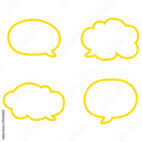 Fototapeta dialogue box silhouette vector set. Vector speech clouds chat bubble icon. Talk bubble speech icon. Blank empty bubbles vector design elements. Chat on line symbol template. Dialogue balloon sticker