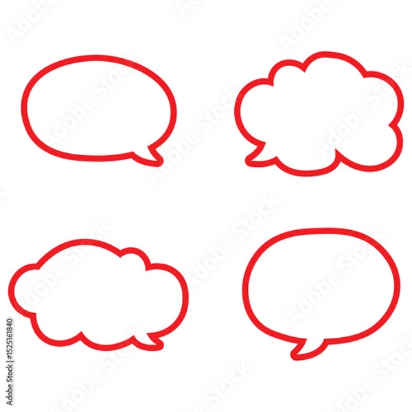 Fototapeta Comic burst, speech bubble, and text box silhouettes in vector style. essential graphic elements set for comic design, pop art, dialog highlights, and creative retro style storytelling