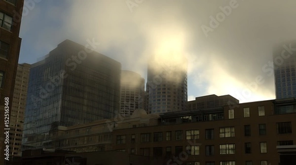 Obraz Foggy cityscape shrouded in mystery