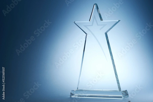 Obraz star crystal trophy against blue background