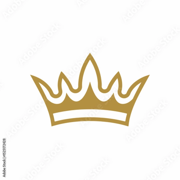 Fototapeta Golden crown symbol. Royal crown icon design, elegant and stylish.  Perfect regal image for dentistry or car accessories logos and branding.