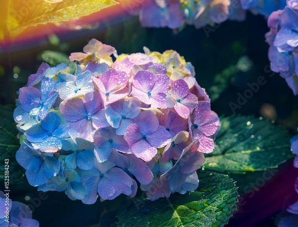 Fototapeta Generated image　虹とアジサイ