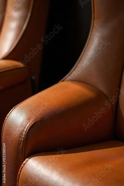 Obraz Close-up of luxurious, supple leather interior details Rich textures and warm tones showcase high-end craftsmanship and sophisticated design for a home environment , beige, upholstery