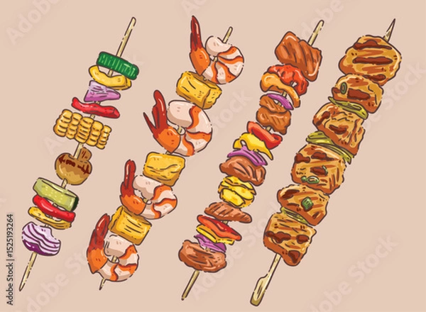 Fototapeta vector illustration barbecue