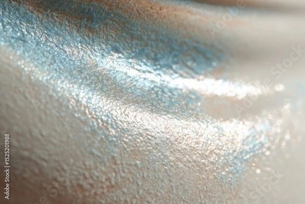 Fototapeta Intricate close-up of smooth ceramic glaze showcasing glimmers and abstract texture illuminated by soft light reflections
