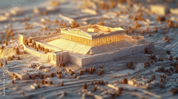 Obraz Awe inspiring Acropolis at sunrise ancient Greek architecture majestic historical landmark