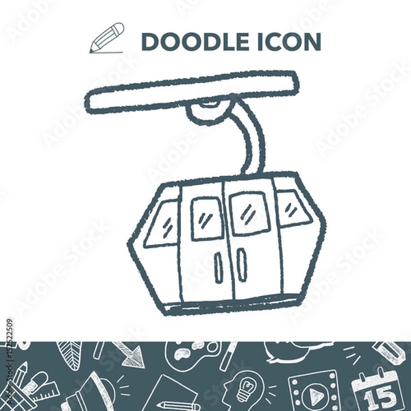 Fototapeta Cable Car doodle