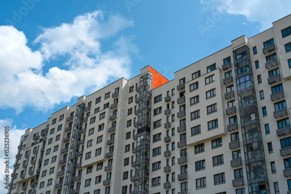 Obraz Exterior of Residential building with many windows and flats