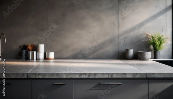 Fototapeta concrete countertop a concrete countertop adds an industrial tou