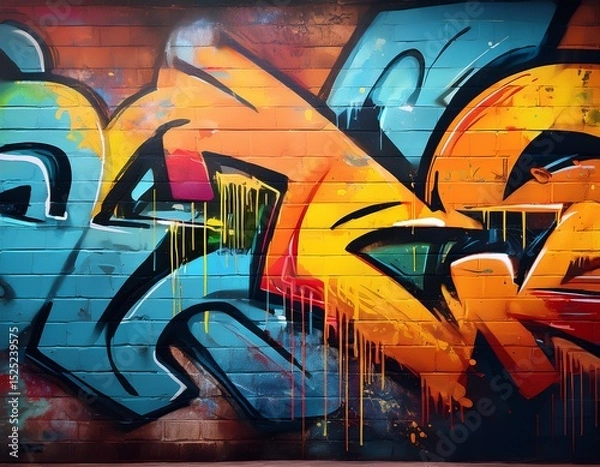 Fototapeta graffiti on the wall graffiti background genarative ai