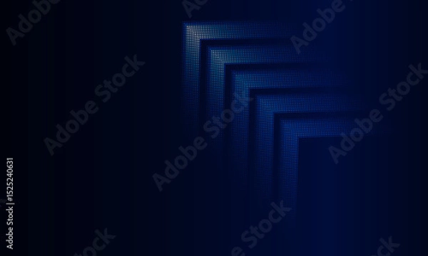 Fototapeta Dark blue abstract Light out technology and with neon dots with glowing arrow lines futuristic concept. Hitech communication concept innovation background, vector design