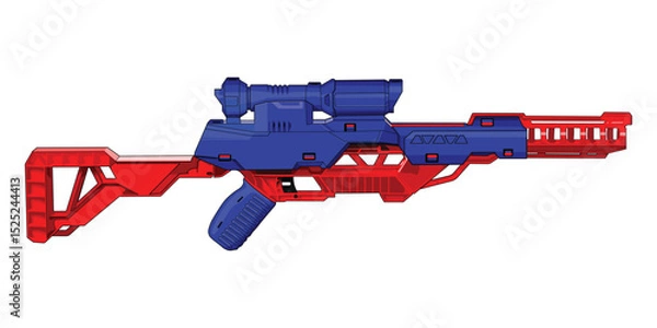 Fototapeta Cartoon Vector Nerf gun Handgun Weapon Toys Illustration 7