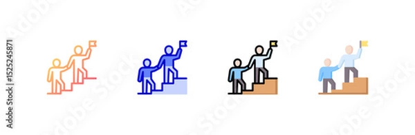 Fototapeta Leadership icon set multiple style collection