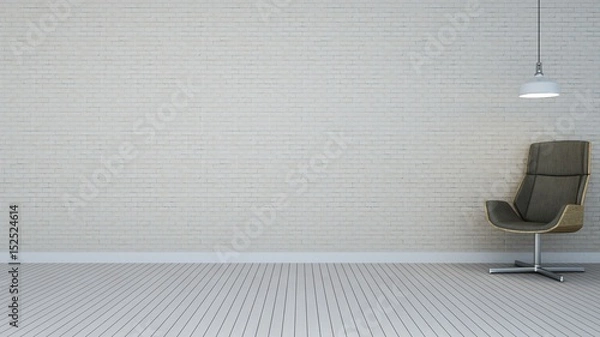 Fototapeta The interior furniture living space wall decoratio background and empty space - 3D Rendering