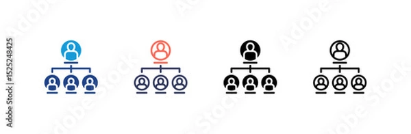 Obraz Organization Structure icon set multiple style collection