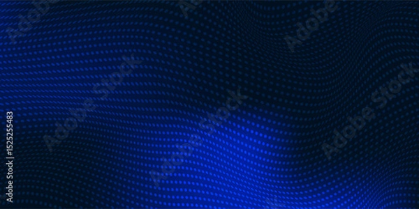 Fototapeta Dot white blue wave light screen gradient texture background. Abstract  technology big data digital background. 3d rendering.