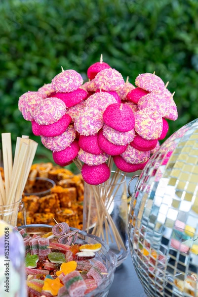 Obraz catering buffet with variety of food snacks and appetizers