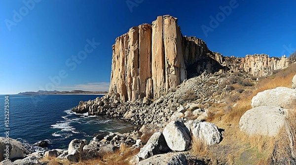 Fototapeta Stunning seaside cliffs of Baja California, showcasing nature's architecture