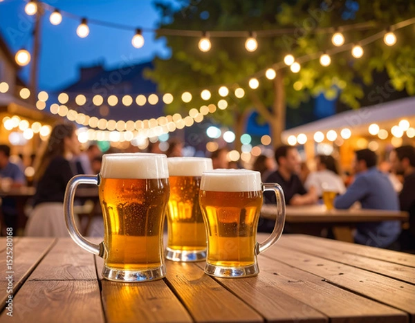 Obraz ビアガーデン、夏、宴会、飲み会、友達、パーティ、ビール、フェス