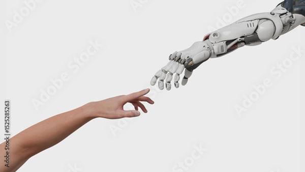 Obraz Touching the Future: Human Meets Machine