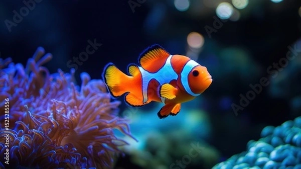 Fototapeta Vibrant Clownfish in Aquatic Paradise