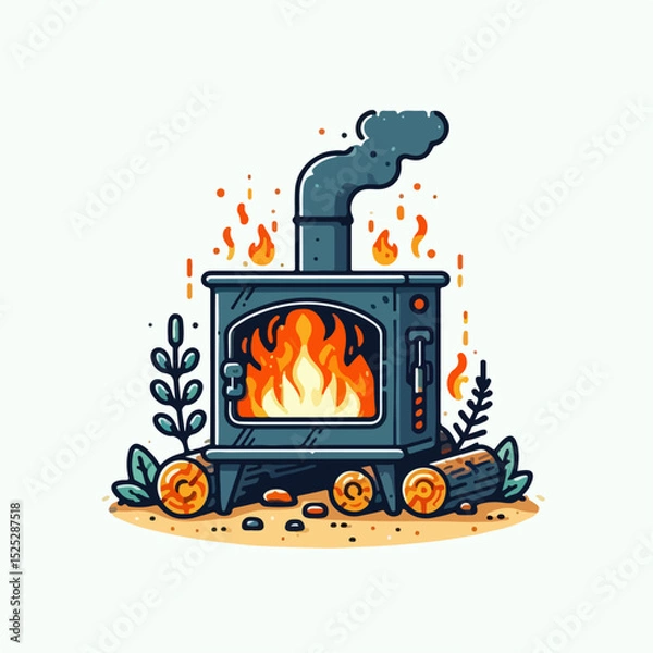 Obraz gas stove vector illustration