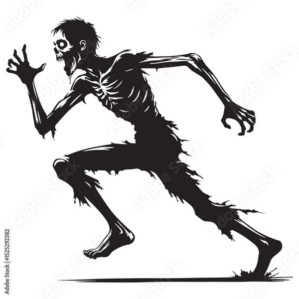 Fototapeta Majestic Zombie beast shape illustration - zombie silhouette - zombie vector - silhouette of zombie - undead icon design
