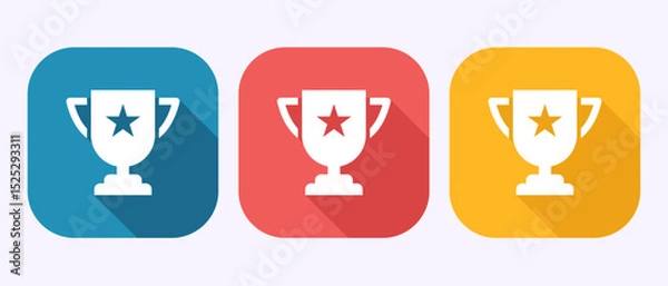 Fototapeta Award icon design illustration, Winning icon, Champion sign symbol in shadow button design